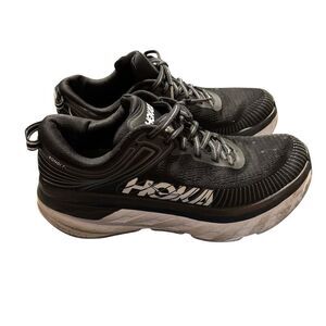 Hoka One One Bondi 7‎ Women's Running Shoes Black/White Size 9 US